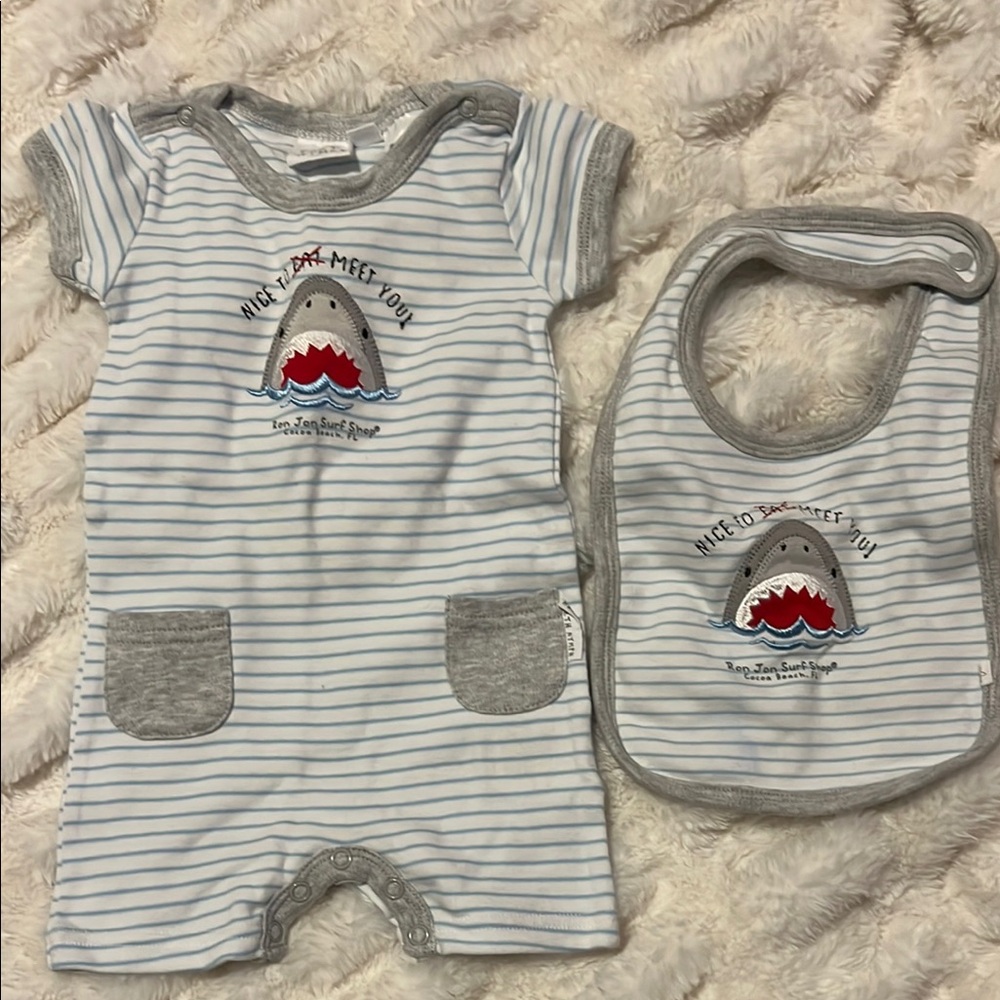 Ron Jon baby romper with bib-New!